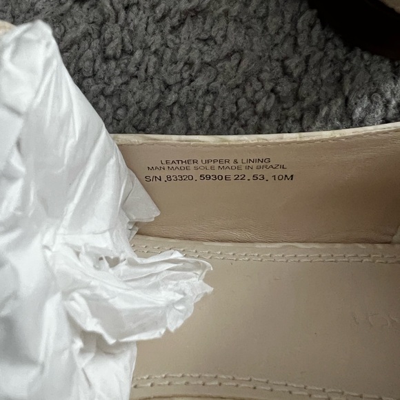 Tory Burch Cream Croc Embossed Loafers - Picture 6 of 9